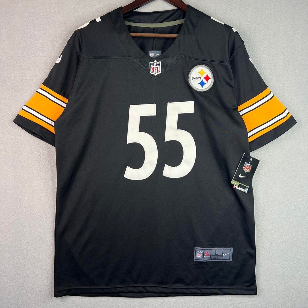 Pittsburgh Steelers Devin Bush #55 NFL Football Deadstock Black Nike Jersey L
